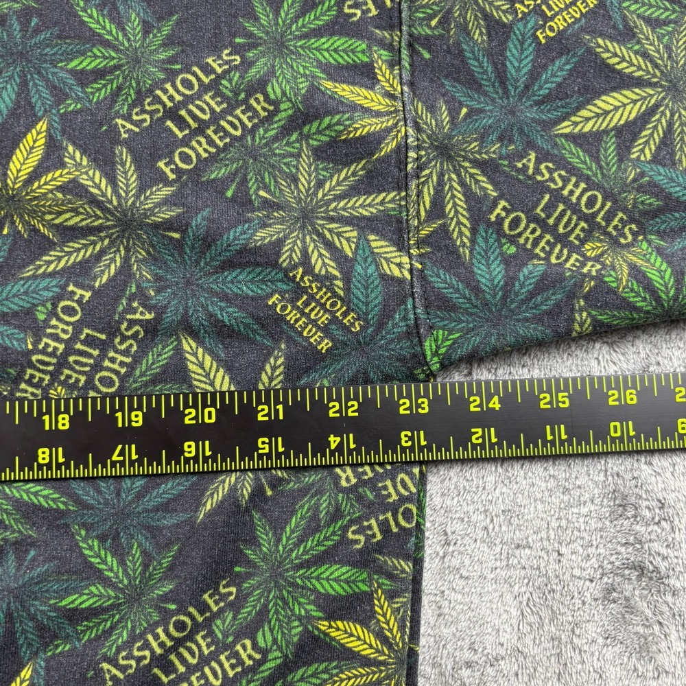 AOP A**holes Live Forever Hoodie Men Large Weed Leaf Marijuana Cotton Skate Surf - Picture 6 of 8